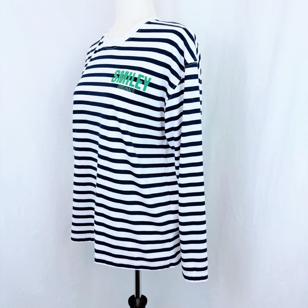 Zara Navy & White Smiley Long Sleeve Tee - Picture 2 of 3